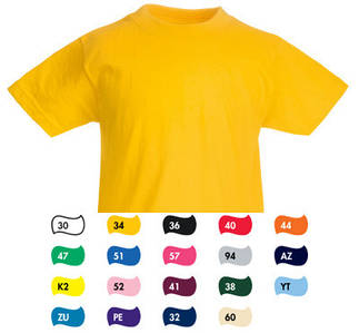 Дитяча кольорова футболка Fruit og the Loom