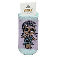 Короткие детские носки для девочки с куколкой Лол LOL русалка Турция K20133 Фиолетовый