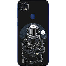 Чохол силіконовий з картинкою для ZTE Blade 20 Smart Космонавт і місяць