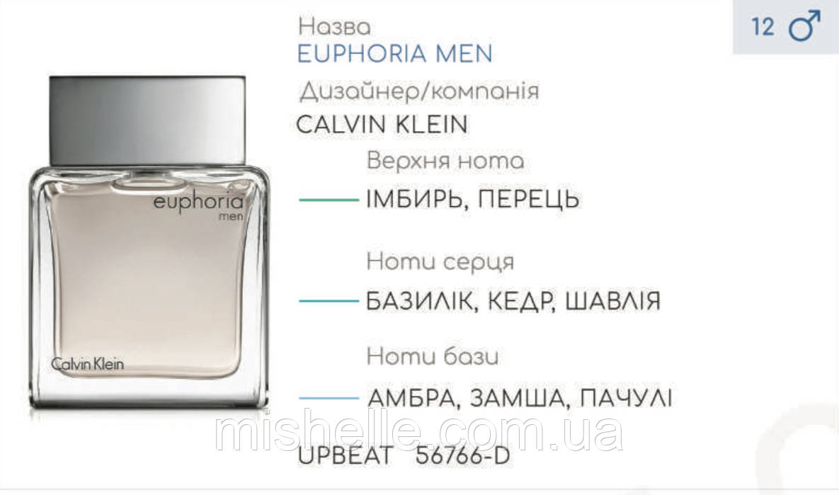 Концентрат парфумерний UPBEAT (100гр) (Альтернатива Calvin Klein Euphoria Men)