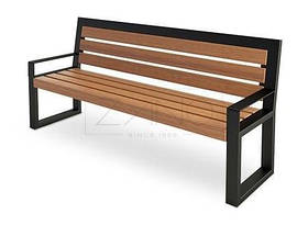 Дерев'яна паркова лавочка на металевих ніжках "Хіхон"