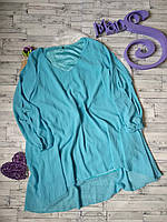 Блузка туника женская голубая свободная Размер 50 XL