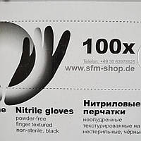 Рукавички нітрилові неопудрені чорні міцні розмір М 100 ШТ Німеччина