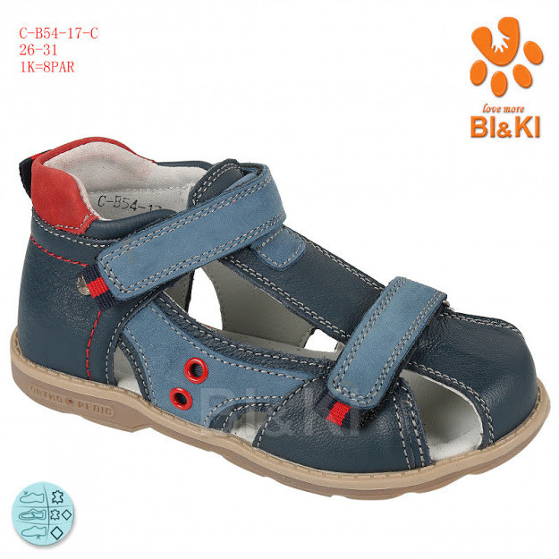 Босоніжки BIKI 5417C шкіра Navy-red 26р