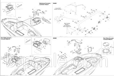 Консоль Brow Pad, правий борт Sea-Doo BRP Console brow pad, starboard