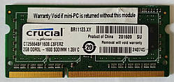 Для ноутбука 2 GB DDR3L 1600MHz Crucial PC3L 12800S 1Rx8 RAM Оперативна пам'ять