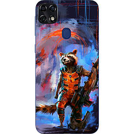 Силіконовий чохол для ZTE Blade 20 Smart з картинкою Єнот Ракета