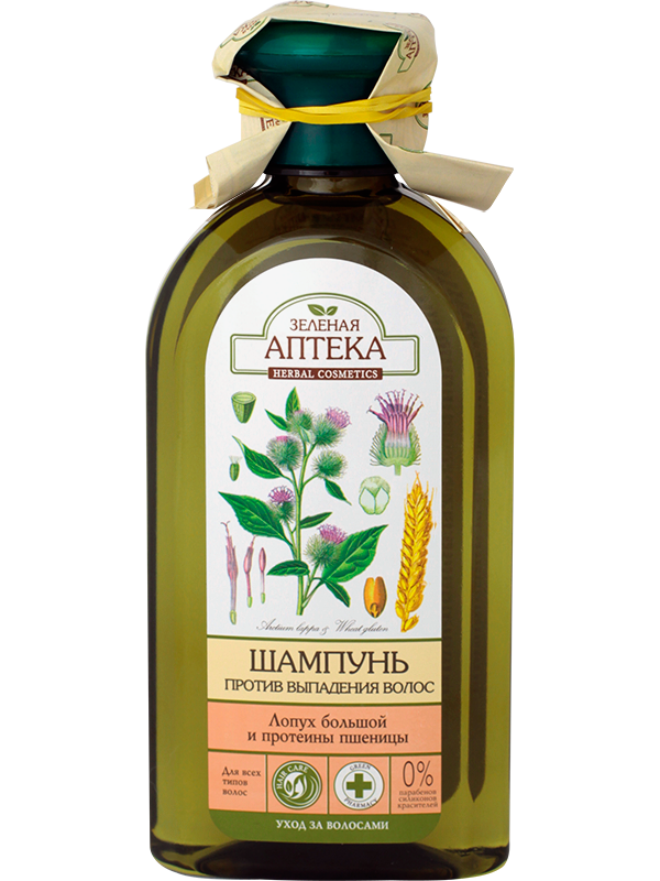Шампунь Green Pharmacy Реп'ях та протеїни пшениці проти випадіння волосся 350 мл, фото 1