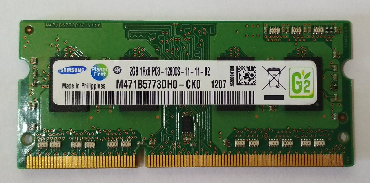 Для ноутбука 2 GB DDR3 1600MHz Samsung PC3 12800S 1Rx8 RAM Оперативна пам'ять