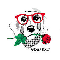 Уцінка! Картина за номерами Dog with a Rose N00013448