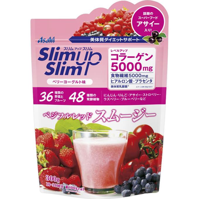 Asahi Slim Up Slim Дієтичний смузі з ягодами асаї для схуднення з колагеном, ягідний смак, 300 г