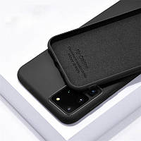 Силиконовый чехол для Samsung Galaxy S20 Ultra Черный микрофибра soft touch