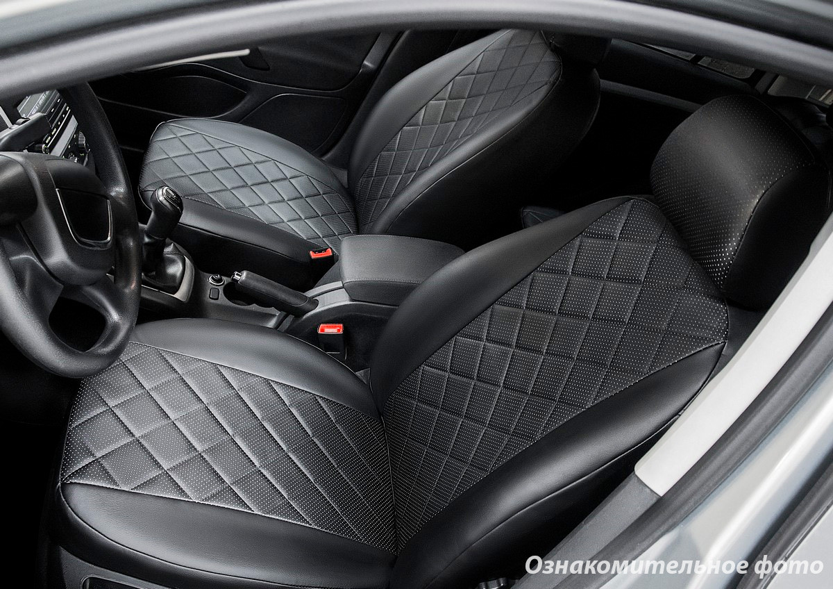 Чехлы салона модельные для Hyundai Tucson (TL) 2015-2020 Эко-кожа Ромб Черные 88938