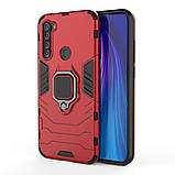 Ударостійкий чохол Transformer Ring під магнітний тримач для Xiaomi Redmi Note 8T, протиударний, червоний, фото 4