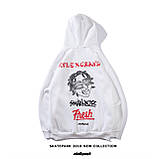 Толстовка чоловіча зі змійкою хайпова унісекс Skatepark Скайпарк біла Київ, фото 4