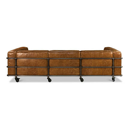 Диван "Loft-M", м'який диван, диван для дому, офісу, кафе, диван на металевому каркасі, шкіряний диван, фото 2