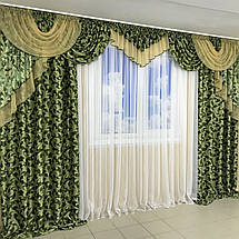 Штори в зал спальню готові №243 3,5 м ізумруд, фото 3