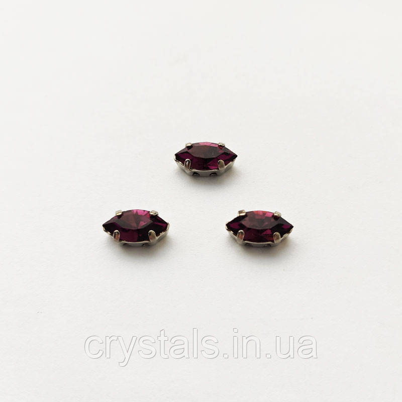 Човники в сапах Preciosa (Чохія) 10x5 мм Amethyst/платина