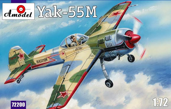Збірна модель радянського пілотажного літака Як-55М. 1/72.AMODEL 72200