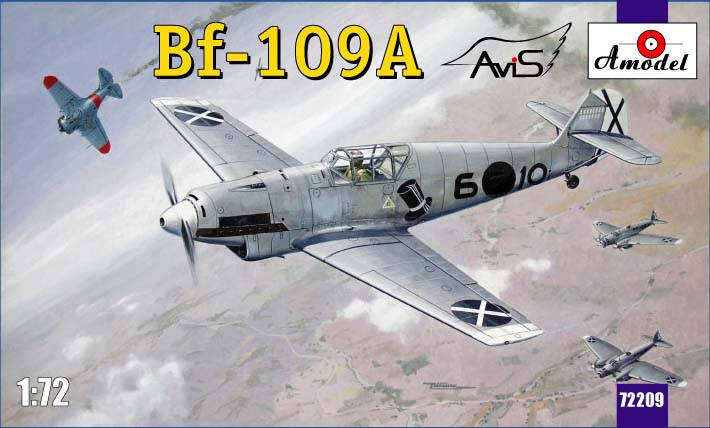 Messerschmitt Bf-109A German fighter. 1/72 AMODEL 72209, фото 1