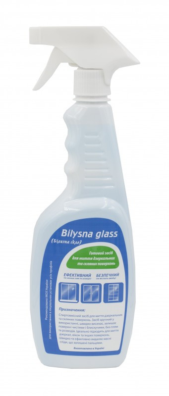 Білизна скло, Bilysna Glass, флакон 750 мл з розпилювачем, спиртосодержащее засіб для миття дзеркальних і