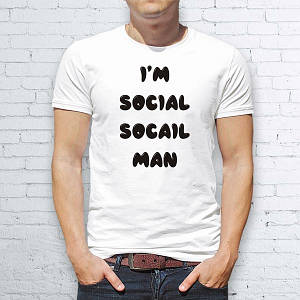 Футболка з принтом I'm Social social man