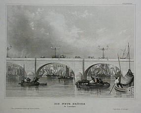 Гравюра Лондон, Новий Міст 19 століття