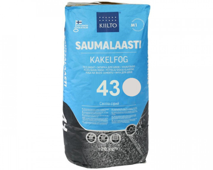Затирка для швів Kiilto pro tile grout (Saumalaasti) 43 світло-сірий 20кг, фото 1
