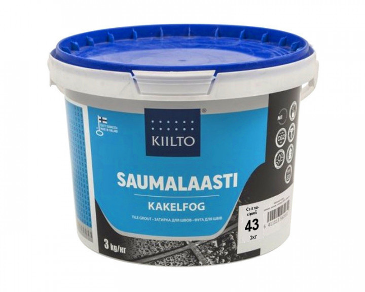 Затирка для швів Kiilto pro tile grout (Saumalaasti) 43 світло-сірий 3кг