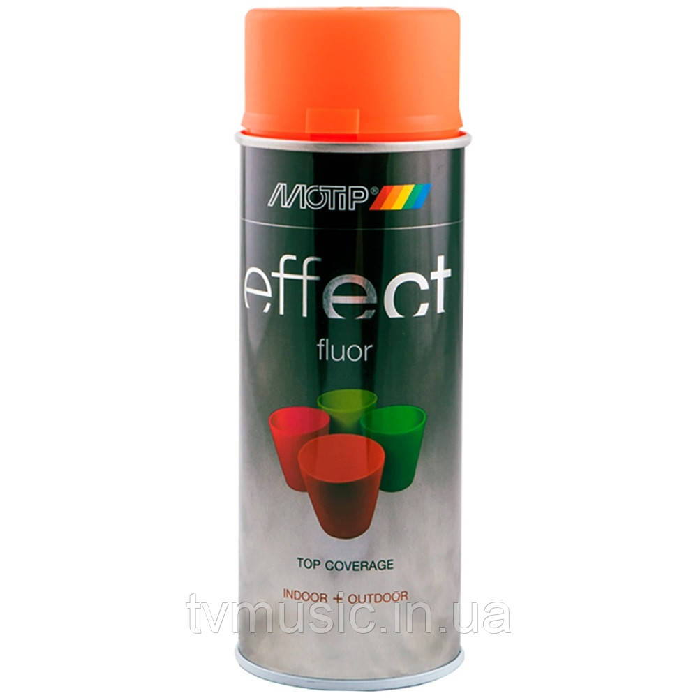 Аерозольна флуоресцентна фарба Motip Deco Effect Червоно-Помаранчева 302301 400 мл
