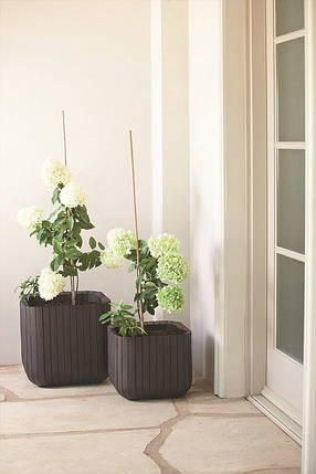 Горщик для рослин KETER CUBE PLANTER L, коричневий, фото 3
