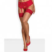 Чулки Obsessive Jolierose stockings red XXL