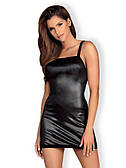 Плаття вил Obsessive Leatheria chemise & thong black S/M