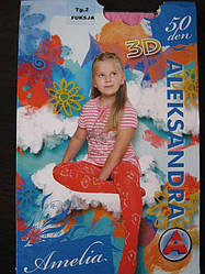 Колготки дитячі для дівчинки 50 den, з малюнком, Aleksandra (Amelia)