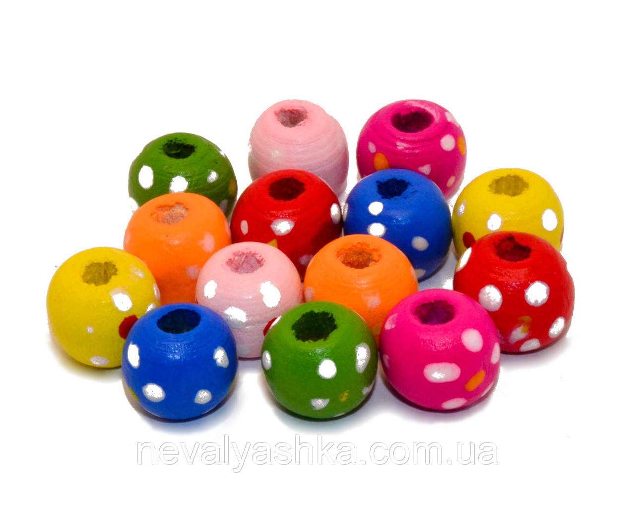 Дерев'яна Бусина Кольорова Маленька 0,8 см 8 мм для Бізіборду Бізікубіка