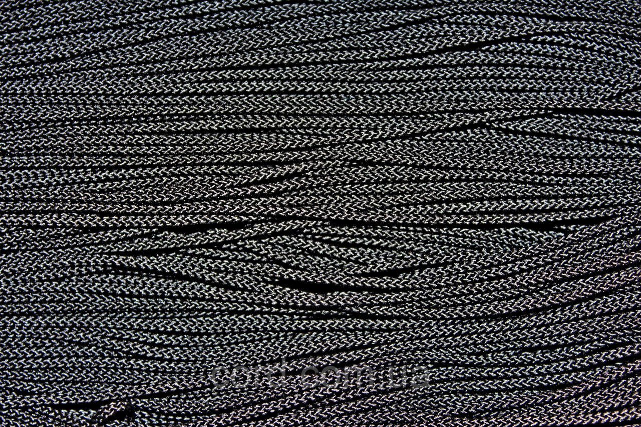 Шнур тонкий круглий поліестер 2мм чорний моток 100 м, фото 1