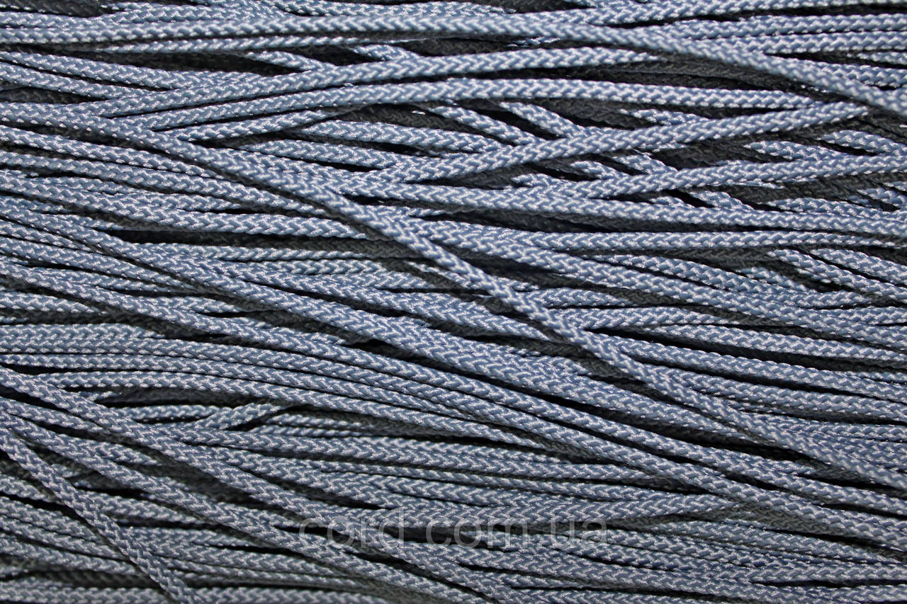 Шнур тонкий круглий поліестер 2мм темно-синій моток 100 м, фото 1