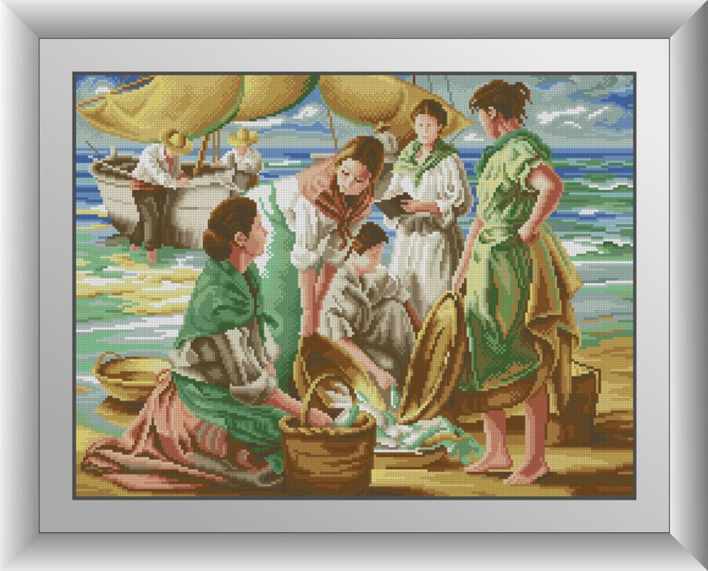 Набір алмазної мозаїки Dream Art Рибалки (DA-30784) 43 x 57 см (Без підрамника), фото 1