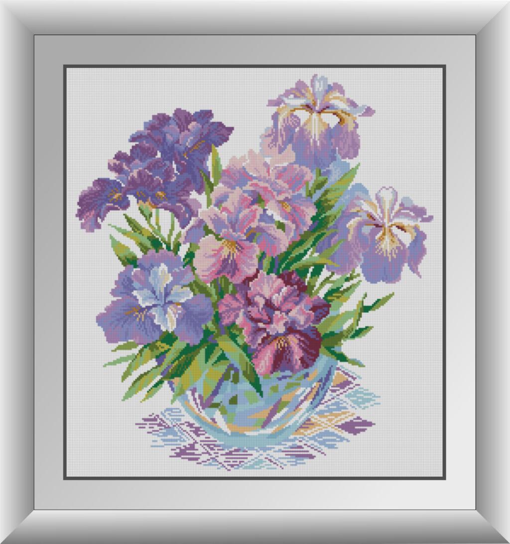 Картина мозаїка Dream Art Розкішні іриси (DA-30898) 55 x 60 см (Без підрамника), фото 1