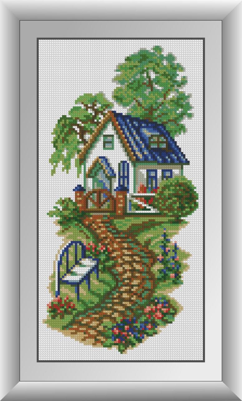 Картина зі страз Dream Art Затишний будиночок (DA-30958) 19 x 37 см (Без підрамника), фото 1