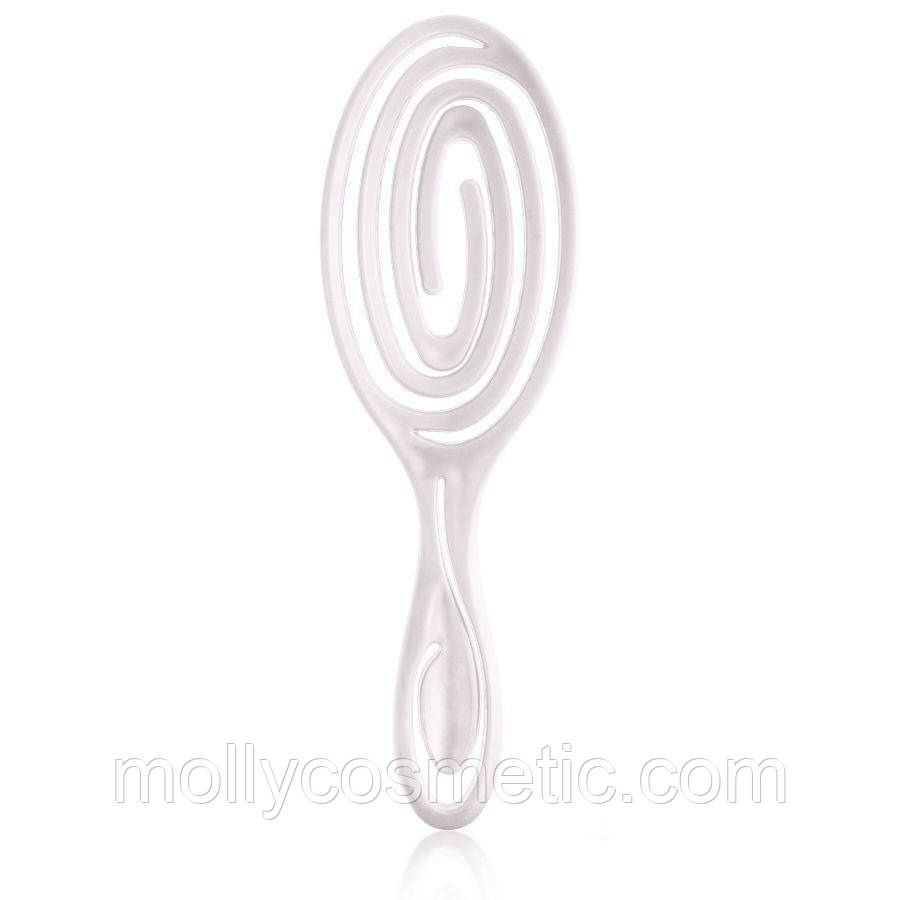 Щітка масажна гнучка для укладання волосся продувна еліптична WHITE, фото 1