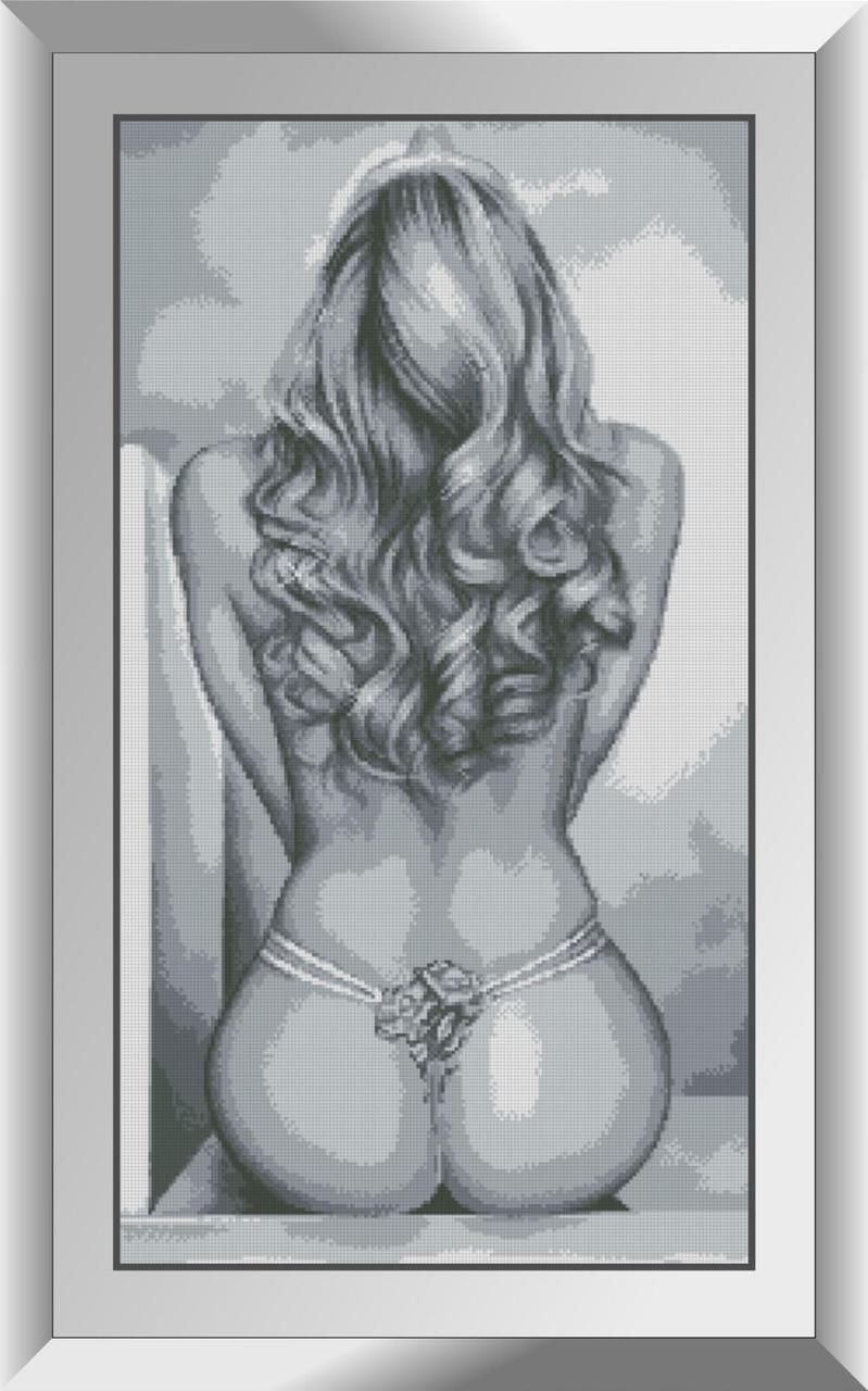 Картина стразами Dream Art Білі троянди (DA-31118) 45 x 82 см (Без підрамника), фото 1