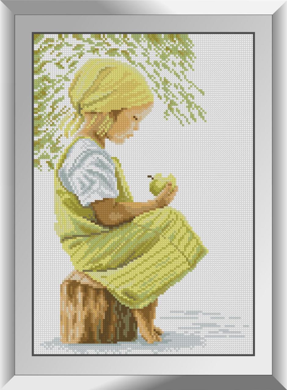 Мозаїка алмазна Dream Art Дівчинка з яблуком (DA-31144) 27 x 39 см (Без підрамника), фото 1