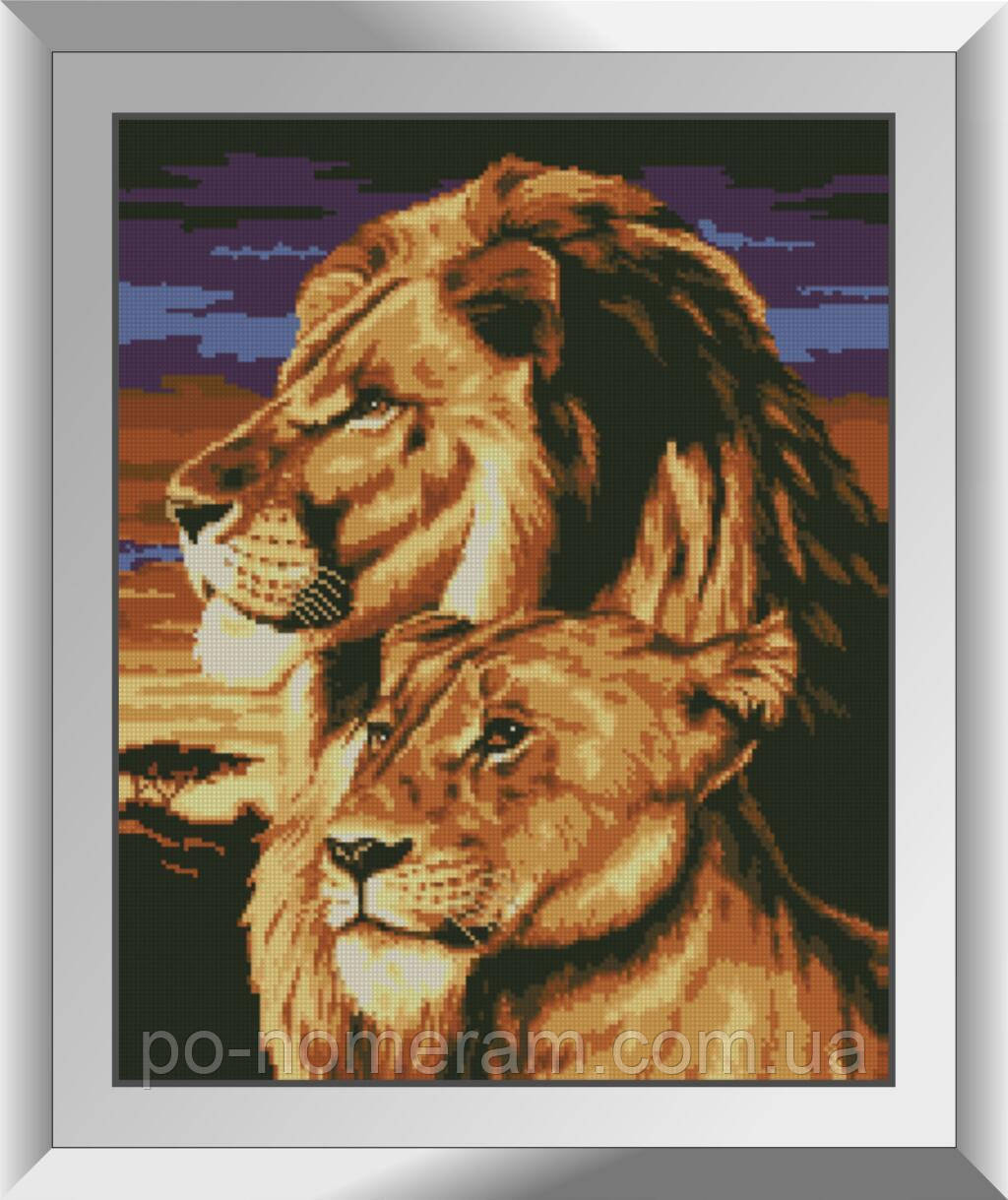Алмазна картина Dream Art Лев і левиця (DA-31150) 43 x 54 см (Без підрамника)