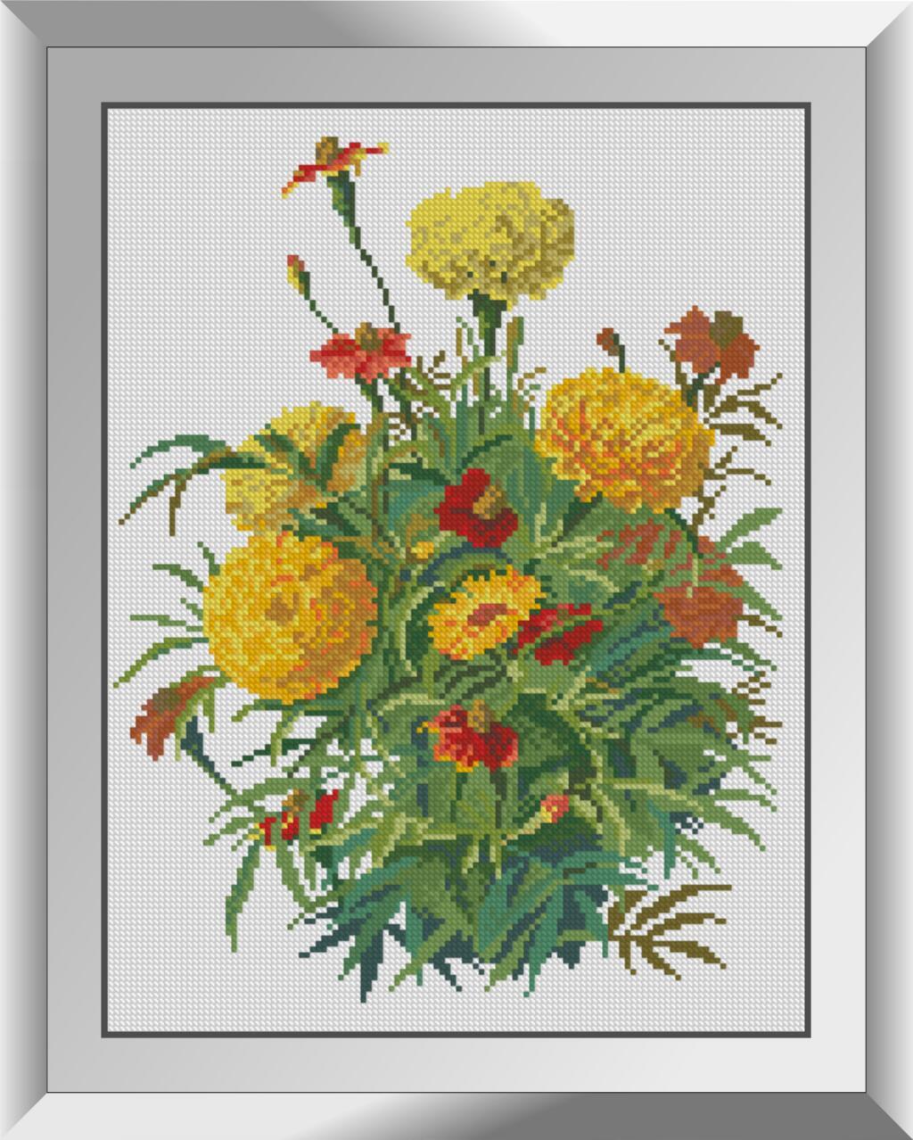 Алмазна вишивка Dream Art Чорнобривці (DA-31161) 31 x 41 см (Без підрамника), фото 1