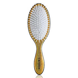 Масажна щітка для волосся з металевою щетиною голографічна GOLD