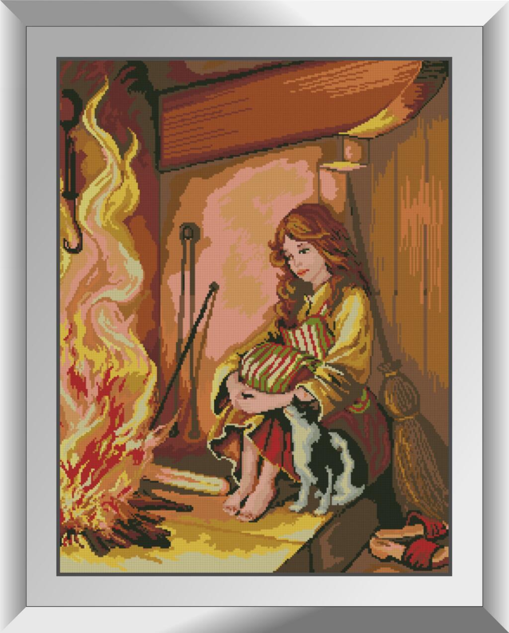 Набір алмазної мозаїки Dream Art Вечір у каміна (DA-31312) 56 x 74 см (Без підрамника), фото 1