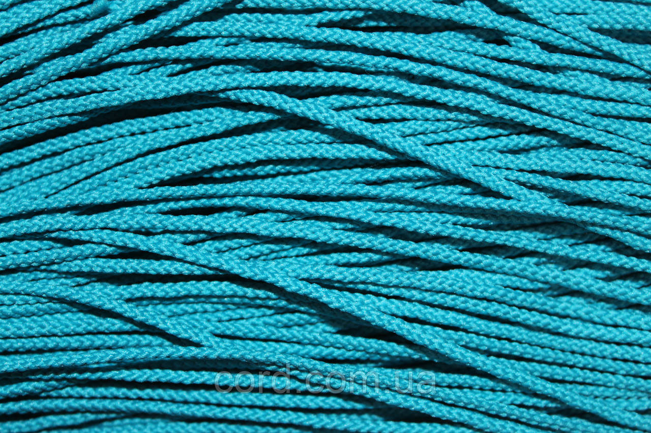 Шнур тонкий круглий поліестер 2мм морська-хвиля моток 100м, фото 1