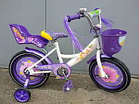 Велосипед детский Azimut Girls 16 дюймов Фиолетовый.