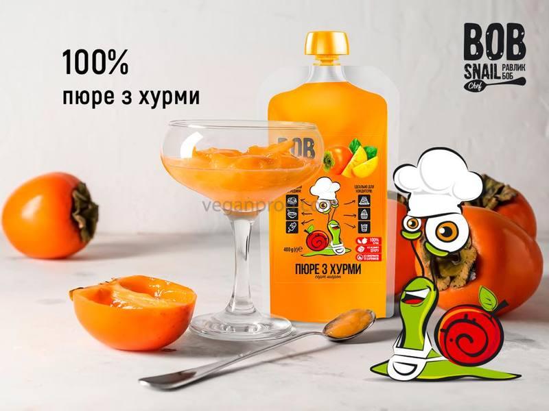 Пюре с хурмы, 400г, Snail Bob ,400 грамм